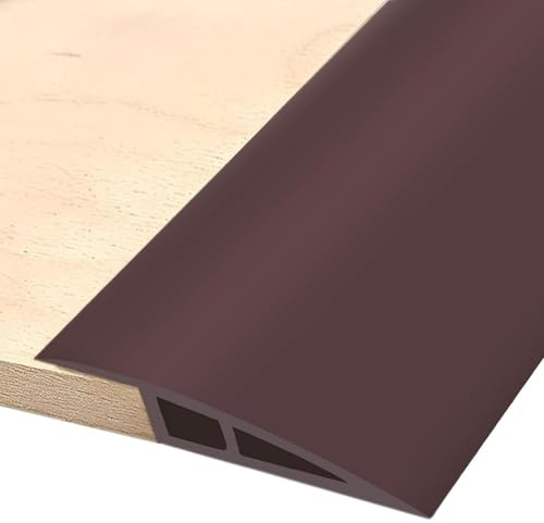 GOUZIBHD Auto-Adhésive Bande de Transition de Plancher,1M Barre de Seuil,Bande de Recouvrement de Sol,Bande de Bord de Moquette pour Plinthe de Porte/Sol(Color:Coffee)