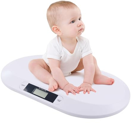 20kg Elektronische Babywaage Kleinkind Haustier Badezimmer Kleinkind Körper Digitalwaage für Babys oder Kleintiere Batteriebetrieben Weiß Multifunktions-Babywaage Monitor Gesundheit Wachstum Weiß