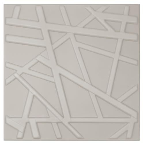 DECCART 3D Wandpaneele Beige 50x50 cm 48 Stück | 12 m², Wandverkleidung Decke Deckenverkleidung Paneele Deckenplatten Wall Deko Panel Wand Panels Polystyrol