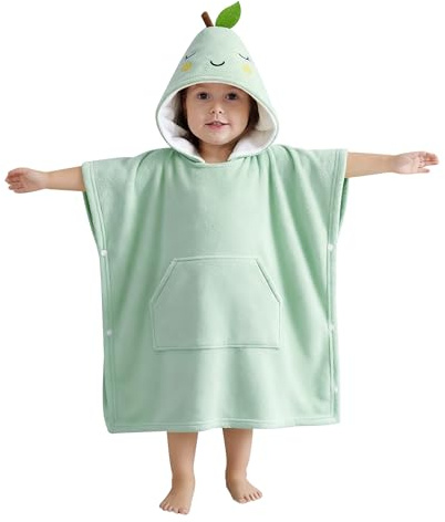 Bebamour Babyhanddukar med huva bärbar huvhandduk för pojkar flickor absorberande huvhandduk för småbarn, 60 x 60 cm, 0–6 år gammal, gröna pärlor