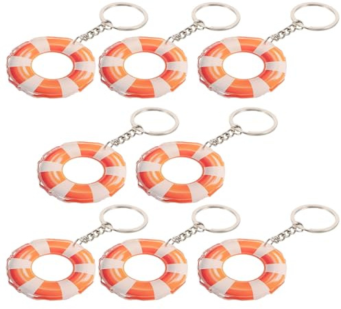 PRETYZOOM 8 Stück Rettungsring mit Praktischer Befestigung aus Acryl Schlüsselanhänger Flach als Geschenk für Rettungsschwimmer und Notfallsituationen