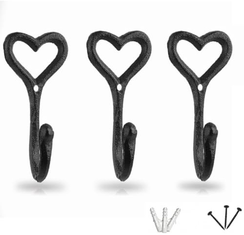 BOFYTR 3-Piece Heart-Shaped Decorative Hooks