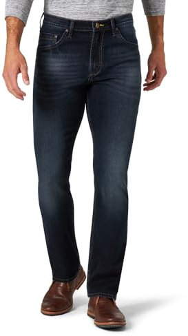 Wrangler Authentics mens Slim Fit Straight Leg Jeans, Raven, 33W x 32L US