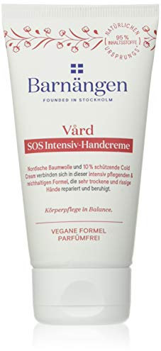 Barnängen Vård SOS Intensiv-Handcreme (75 ml), Hautcreme pflegt sehr trockene, rissige Hände, Handpflege mit intensiv pflegender, reichhaltiger Formel