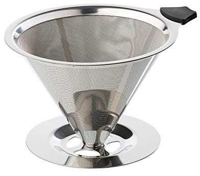 Cilio Dauerfilter für Kaffee mit Standfuß Edelstahl