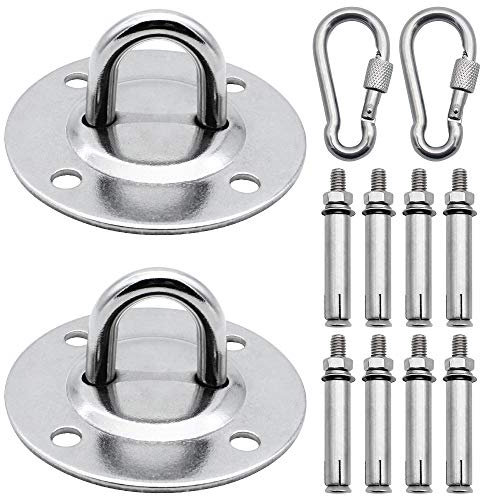 TXErfolg 2 Pièces Lourds Crochet De Plafond en Acier Inoxydable Support de Sac de Frappe Hamac à Suspendre Kit avec Vis Convient aux Gymnases Yoga Aérien Hamacs Balançoires Sacs de Boxe Murs en Béton