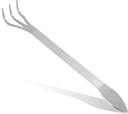 Garten Rechen, Bonsai Werkzeug, Bonsai Erde Wurzelkralle Harke, 3 Gabelung Edelstahl Handgrubber Hand Rechen Bodenfräse Werkzeug mit ergonomischem Griff für Gartenarbeit, Boden lockern