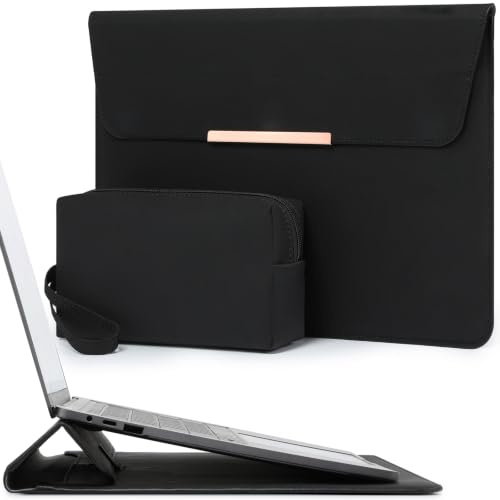 HYZUO 15-16 Zoll Laptop-Hülle mit Ständer für MacBook, Schwarz | für MacBook Pro 16 M5/M4/M3/M2/M1 Pro/Max A3428 A3429 2026-2019, MacBook Pro 15 2015-2012, Samsung Galaxy Book Flex/Pro 15