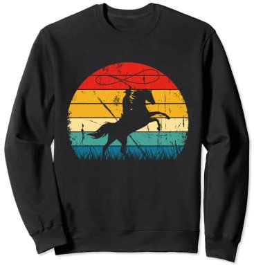 Reitbekleidung im Vintage-Stil, für Jungen, Retro-Stil, für Herren, Cowboy, Reitsport Sweatshirt