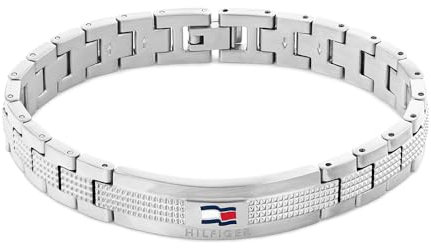 Tommy Hilfiger Jewelry Gliederarmband für Herren aus Edelstahl - Erhältlich aus Schwarz oder Silber