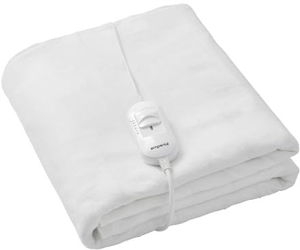 Emperial Single Electric Blanket | Heated Fitted Mattress Underblanket, Cover, Bed Warmer Pad - 3 Heat Settings & Machine Washable - 65 x 135 cm