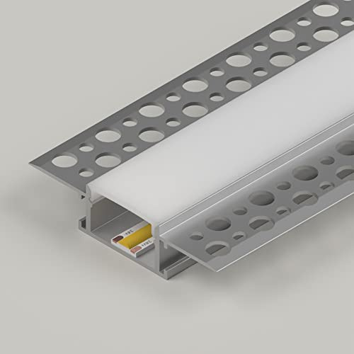 LEDBRITE LED Plaster in Aluminium Profile 1M / 3.3FT LED Aluminium Channel LED Aluminium Profile with Cover. LED Channels and Diffusers with End Caps and Mounting Clips Plaster SJ-ALP6114 (6)