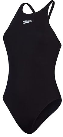 Speedo Maillot de Bain à Dos en V Endurance+, Coupe Athlétique, Natation Fitness Maillot de Bain pour Femme, Noir, 36