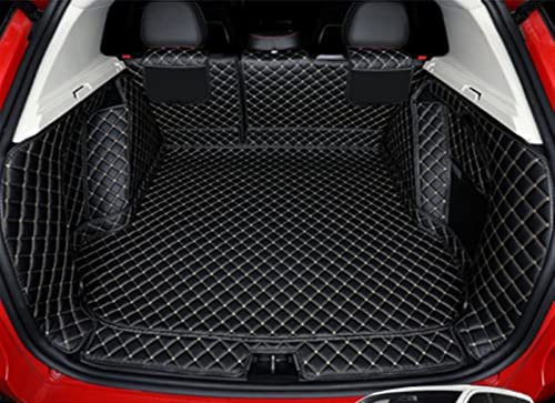 DZSJHGFDD Auto Kofferraummatte Leder-Kofferraummatten Für Jeep Für Compass 2007-2012 Anti-Dirty Protector Tray Cargo Liner Protector Zubehör Anti Rutsch Matte Gummi(Balck beige,6 pcs)