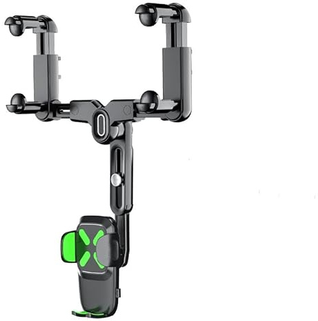 MEIQIBAO Auto-Rückspiegel Handyhalterung [2024 Upgrade Version] Rückspiegel-Zubehör 360 Grad Drehbarer Auto Handyhalter Einziehbarer Multifunktionaler Handyhalter für Handy und GPS Halter grün