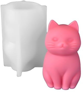 Ldabrye Silikon-Kerzenformen für Kerzenherstellung, Katzenform, Silikonformen, Tier-Katzen-Kerzenformen für die Herstellung von Kerzen, Seife, Gips-Dekorationen, Epoxidharzform für Gips-Ornament
