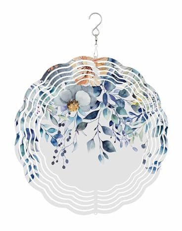 LYHYDMA Windspiele Windspiele, Blumen und Vögel im Frühling, 3D-drehendes Windspiel, Edelstahl, Hängedekoration, Outdoor, Garten, Zuhause, Anhänger, Windspiel(LXM13694,25CM)