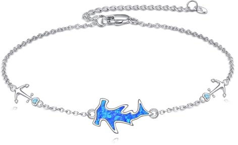ONEFINITY haj armband 925 sterlingsilver ankare armband haj ocean smycken presenter för kvinnor