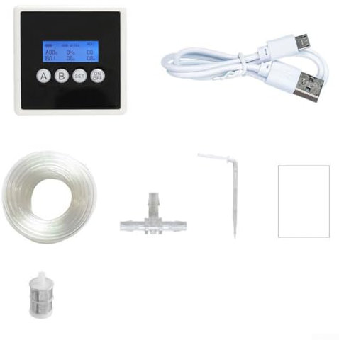 HpLive Sistema de riego automático inteligente con doble bomba para 15 o 30 plantas en maceta, con temporizador, riego por goteo, cable USB (20 m 30 basin)