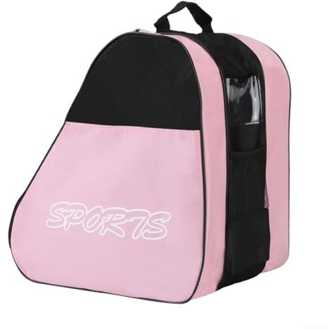 zeroupshop Rollschuh-Tasche, dreilagiges Design, Inline-Skate-Tasche, Schlittschuh-Tragetasche, für Schlittschuhe, Helm und Schutzausrüstung (Rosa)