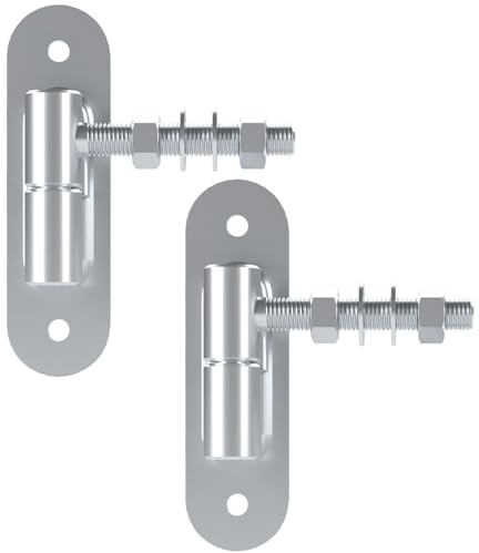 SOTECH 2 Stück Torangeln Ø 27 mm M16 x 96 mm Tragkraft 250 kg/Stück | mit Anschraubplatte Stahl verzinkt Torbänder Türbänder Torscharniere Hängescharniere Aufschraubbänder