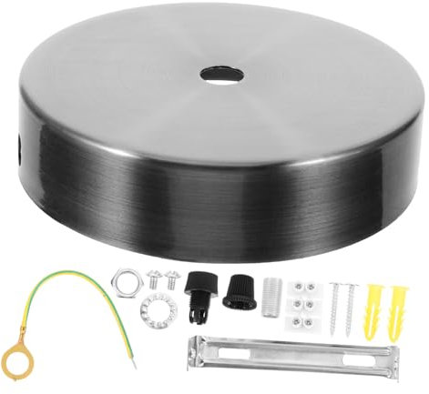LALAFINA Data [ Piastra Di Copertura Del Soffitto in Ferro, Kit Baldacchino Per Lampadari e Lampade a Sospensione, Piastra Di Montaggio Resistente Viti Incluse Per Illuminazione Domestica