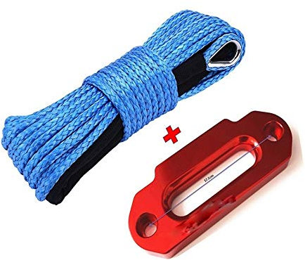 Azul 1/4 * 50 pies sintético torno de cable complemento 4,000 libras de ATV, el torno de 6 mm Línea, reemplazo de recuperación torno de cable,Alta Intensidad