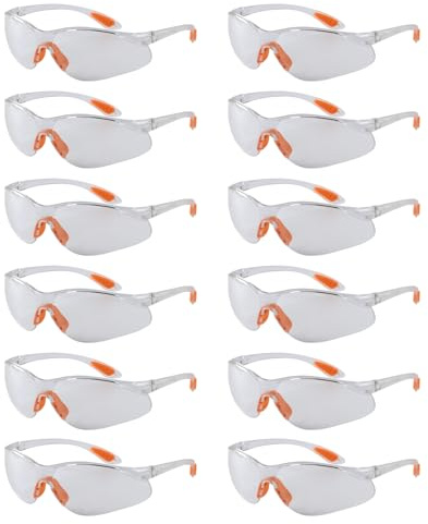 ErShiPing 12 Pcs Protective Glasses Safety Glasses for Work, Eye Protection Glassess, Clear Safety Goggles, Anti Fog Anti Scratch Protective Goggles for Construction Laboratory Welding Spectacles