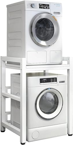 Kit d'empilage réglable pour lave-linge et sèche-linge à chargement frontal | Support de rangement portable pour lave-linge | Maximisez l'espace et la nization de la buanderie