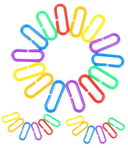 Kisangel 360pcs Colorful Plastic Chain Links and C-clips Toy for Toddlers Early Learning Kindergarten Math Manipulatives Baby and Bird Cage Climbing Accessories