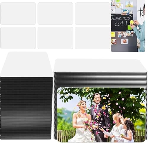 60 Stück Sublimations Magnet Rohlinge 5,5 x 9 cm, Sublimation Kühlschrank Magnete für DIY Foto Magnete, Personalisiert Dekorative Kühlschrank Magneten für Küche Zuhause Büro Mikrowelle