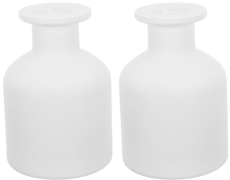 Gatuida Reed Diffuser Bottles Set of 2 - Refillable White Glass Aromatherapy Diffuser Bottles for Home Fragrance Storage and Essential Oil Dispensing
