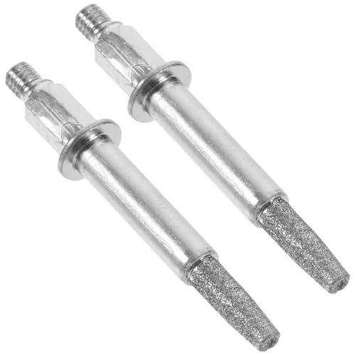 POPETPOP Diamond Chainsaw Sharpening Stones 4.8Mm 2Pcs Portable Burr Grinding Bits for Hand Crank Chain Grinder Accessories
