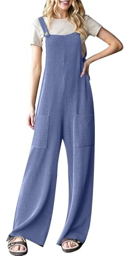 MINTLIMIT Bib Overalls for Women Suspender Jumpsuit Loose Fit Summer Sleeveless Adjustable Strap Dungarees Playsuits with Pockets Casual Workwear Romper