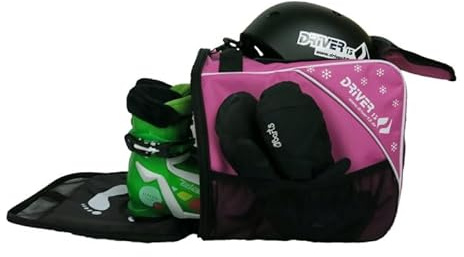 Driver13 Bolsa Infantil para Botas de esquí (bootbag), Bolsa para Botas de esquí Infantiles y Boots de Snowboard, asa de Transporte, Rosa