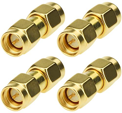 Greluma 4 STK SMA-Stecker auf SMA-Stecker RF-Koaxial-Adapter-Anschluss für Antenne, Radio, WiFi, HT