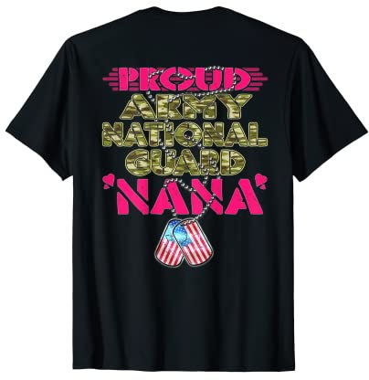 Stolze Armee-Nationalgarde Nana Erkennungsmarken US-Militär-Oma T-Shirt
