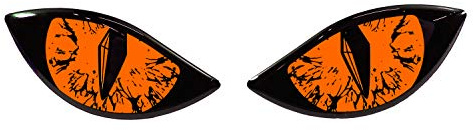 BIKE-label Aufkleber 3D Böse Augen für Auto Motorrad Roller Helm neon orange X910063