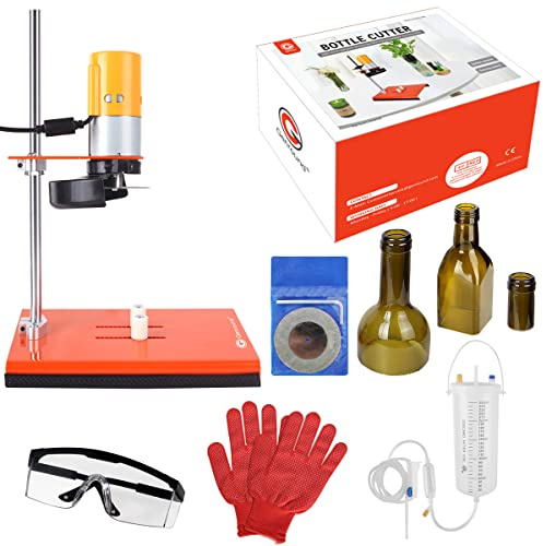Genround DIY Electric Bottle Cutter, Glass Bottle Cutter DIY Bottle Neck Square Bottle Wine Bottle Cutter Machine for Beer Liquor Whiskey Alcohol Champagne Bottle(Design by Genround in USA)