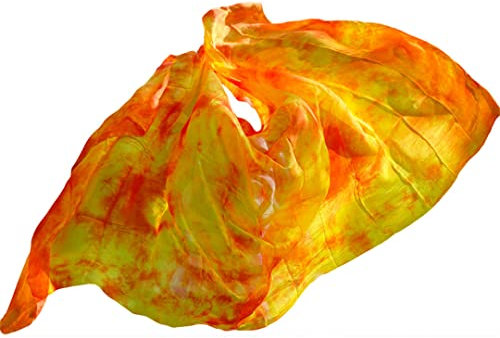 Damen 100 % Bauchtanz-Schleier, Seide, Regenbogenfarben, Figur, 18 - 200 cm - 90 cm