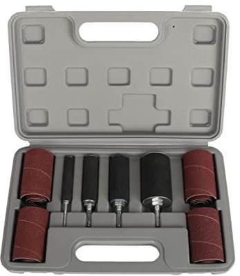 aleawol Schleifhülsen Schleifwalzen Set, 20 tlg Gummi Schleiftrommel Set 16 Schleifband und 4 Schleifrolle, Trommelschleifer Werkzeugset mit Koffer Spindelschleifer für Bohrmaschine
