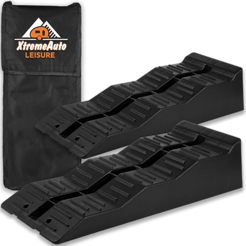 Xtremeauto Motorhome Levelling Ramps With Carry Bag - 5 Ton Heavy Duty Caravan Levelling Ramps, Heavy Duty Ramps For Campervan Leveling UV Resistant, Non-Skid Material Levelling Blocks Multi Step