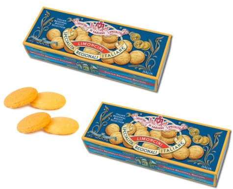 Chiostro di Saronno® | Amaretti del Chiostro® | Pasticcini al Limoncello® - 2 Astucci x 120 Gr | Scatole di Pasticceria | Biscotti Limone & Limoncello® in Confezione