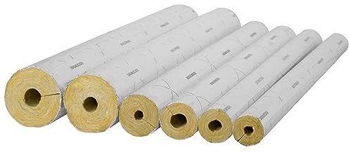 ROCKWOOL Steinwolle Rohrisolierung 18x20mm/1m verschiedene Größen | Alukaschierte Steinwolle-Rohrschale, nicht brennbar A2, Wärmeleitwert 0,035 W/mK und temperaturfest bis 250°C
