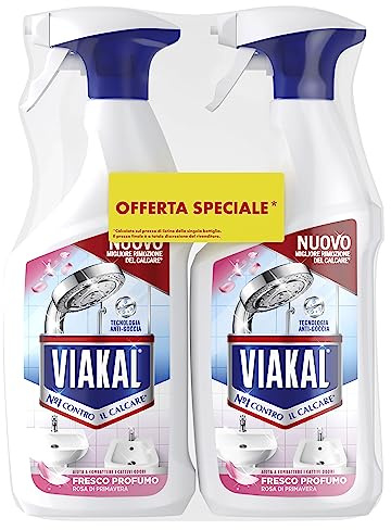 Viakal Profumo Fresco Spray Per Rimuovere Fino Al 100% Di Calcare Con Tecnologia Anti-Goccia