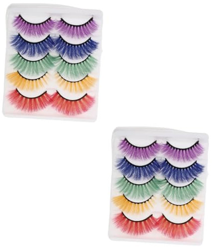minkissy 2 Sets Helle und Falsche Wimpern Dichte Falsche Wimpernverlängerung Make-up-wimpern-set 5 Paar