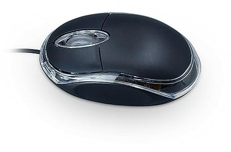 Uonlytech Wired USB Optical Mouse for Laptop and Desktop Computer, Black Small Corded Office Mouse with Precise Tracking for Professional PC Use
