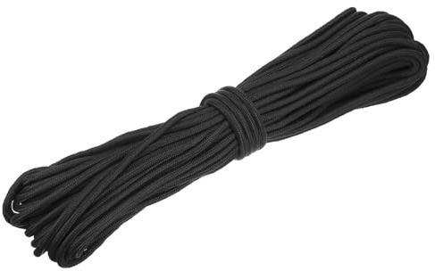 sourcing map Polypropylen-Seil, 8 mm, diamantgeflochtenes Polyseil, Allzweckseil für Camping, Zelt, Kanus, Baumarbeiten, Schwarz