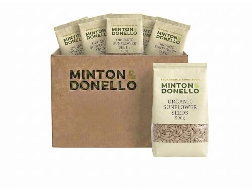 Minton & Donello - Organic Sunflower Seeds, Raw, Ideal for Baking & Salads, 6 x 500g | Hulled Kernels, High in Protein & Fibre, Great for Baking, Salads, Granola, Breakfast Bowls, Smoothies & Everyday Cooking