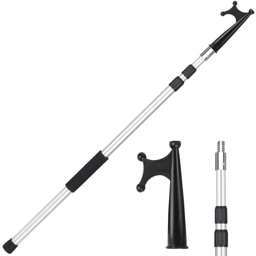 campMax 2.4m Telescopic Boat Hook Aluminium Heavy Duty, for Docking Boat Hook Floating, Anti slip handle design, essential ship accessories